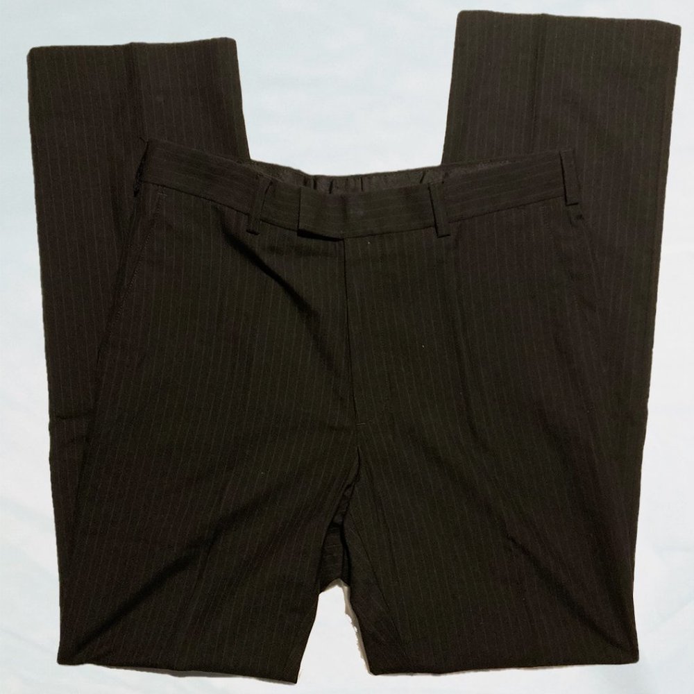 Perry Ellis Portfolio Black Pinstripe Dress Pants 32x32